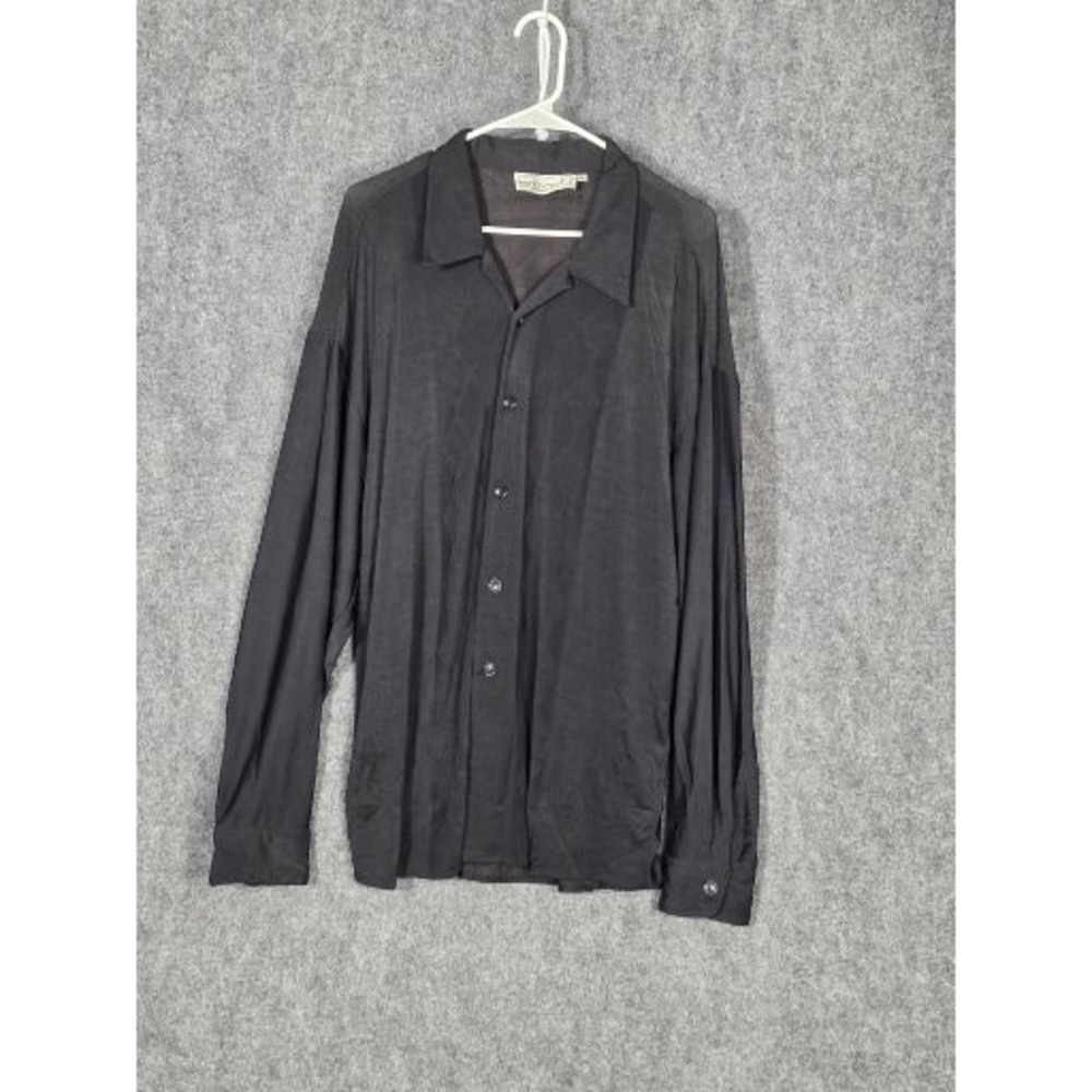 VTG Smash Mens XL Black Long Sleeve Button Up Shirt Made in USA Lightweight Work